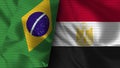 Egypt and Brazil Realistic Flag Ã¢â¬â Fabric Texture Illustration